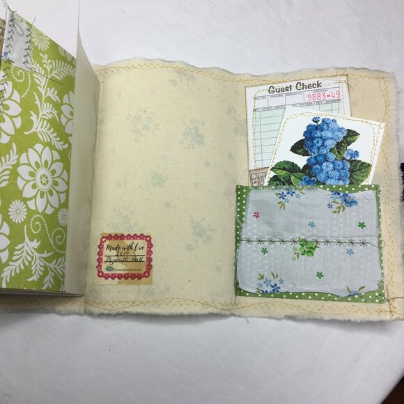 Writing Junk Journal Vintage Style Fabric Cover Diary Includes Ephemera No 9 u - Picture 10 of 10